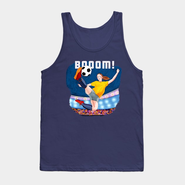 Booom! Soccer girl Tank Top by SW10 - Soccer Art